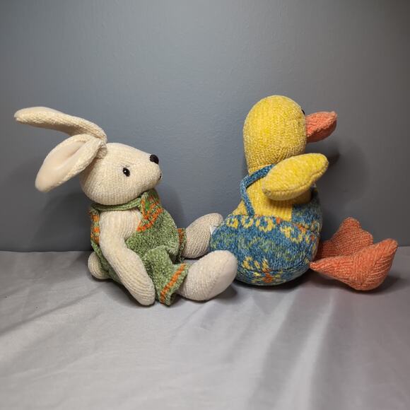 Studio 33 Rabbit Bunny Duck Plush Easter Knit Soft Spring - Picture 2 of 12